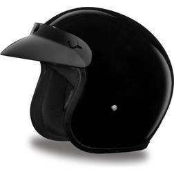 Daytona Helmets 3/4 Open Face Motorcycle Helmet – DOT Approved [Hi-Gloss Black] [S]